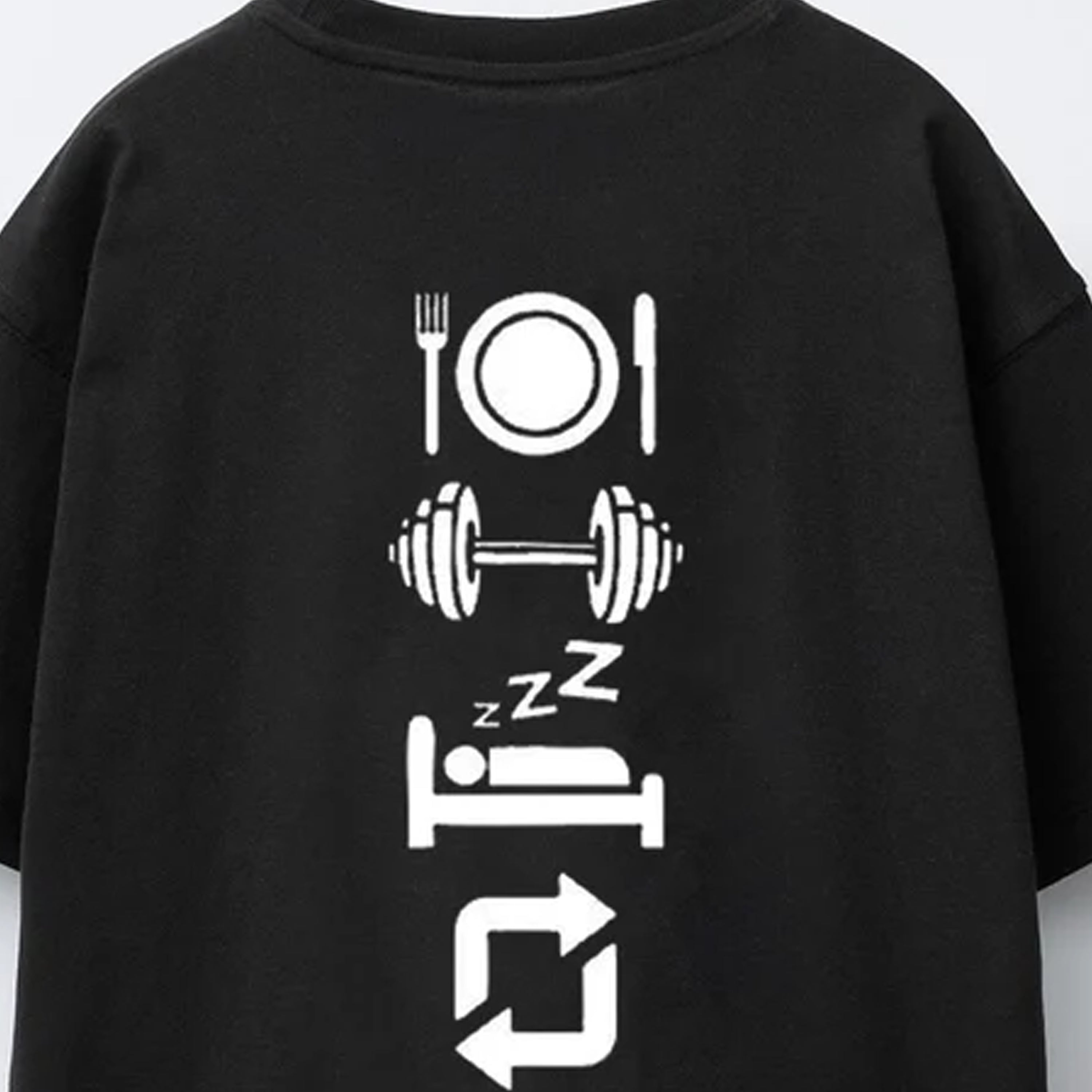 Eat Sleep Gym Repeat Graphic T-Shirt 001