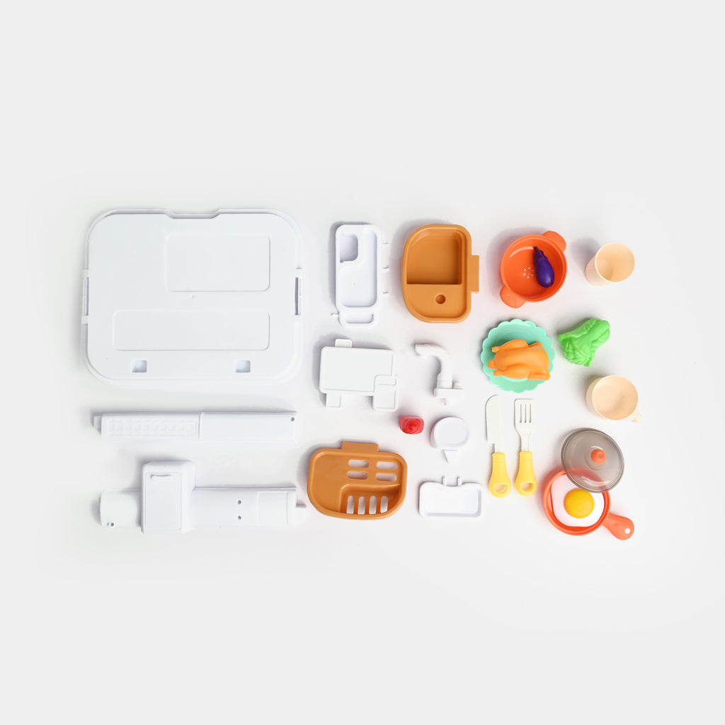 DIY 3-in-1 Portable Kitchen Set Play House Briefcase – 27 PCS