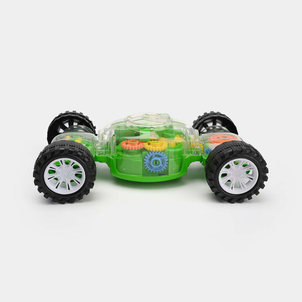 Green Stunt Car – 360° Spins, Flips, and LED Action