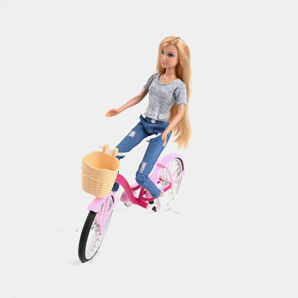 Defa Lucy Doll With Stylish Pink Bicycle (Copy)