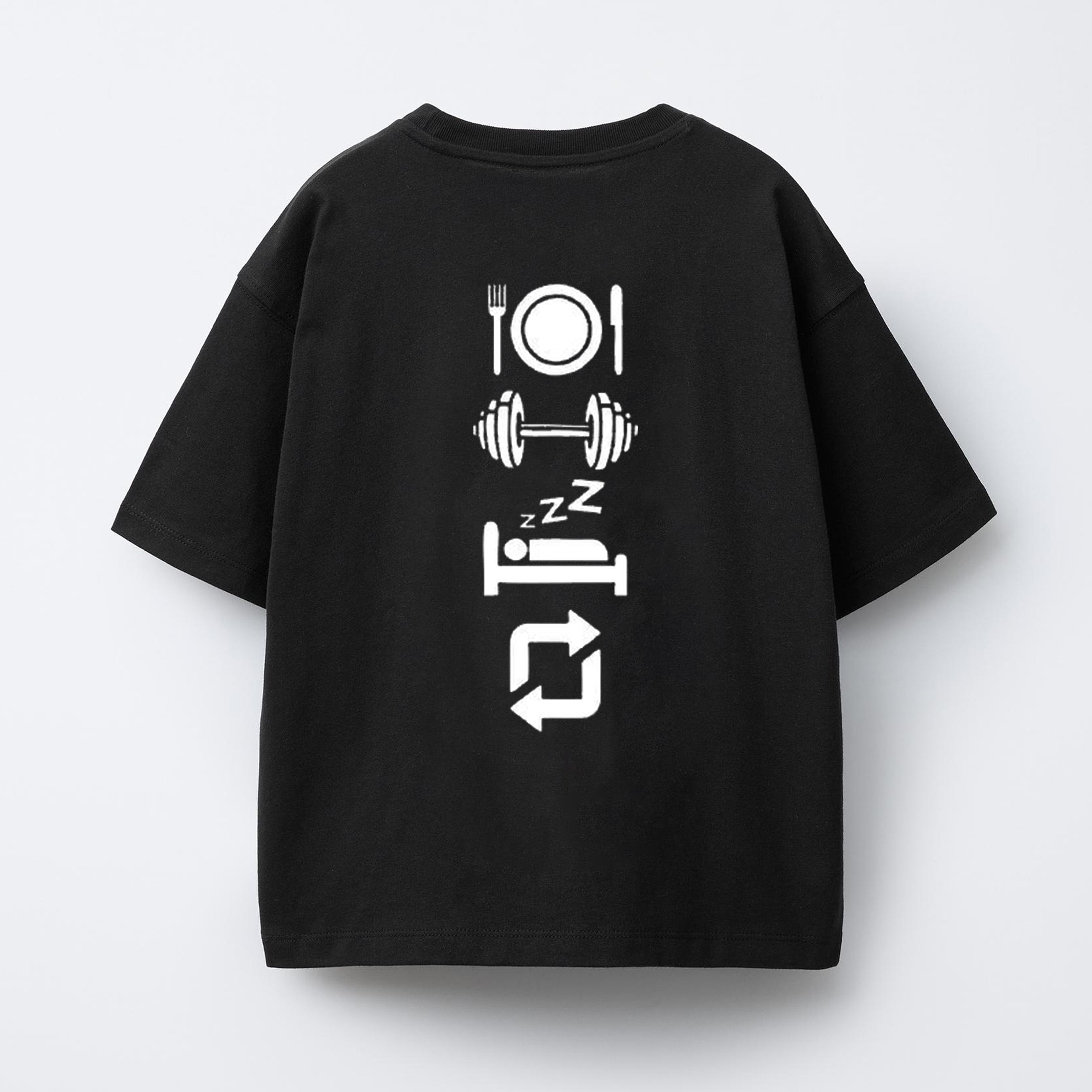 Eat Sleep Gym Repeat Graphic T-Shirt 001