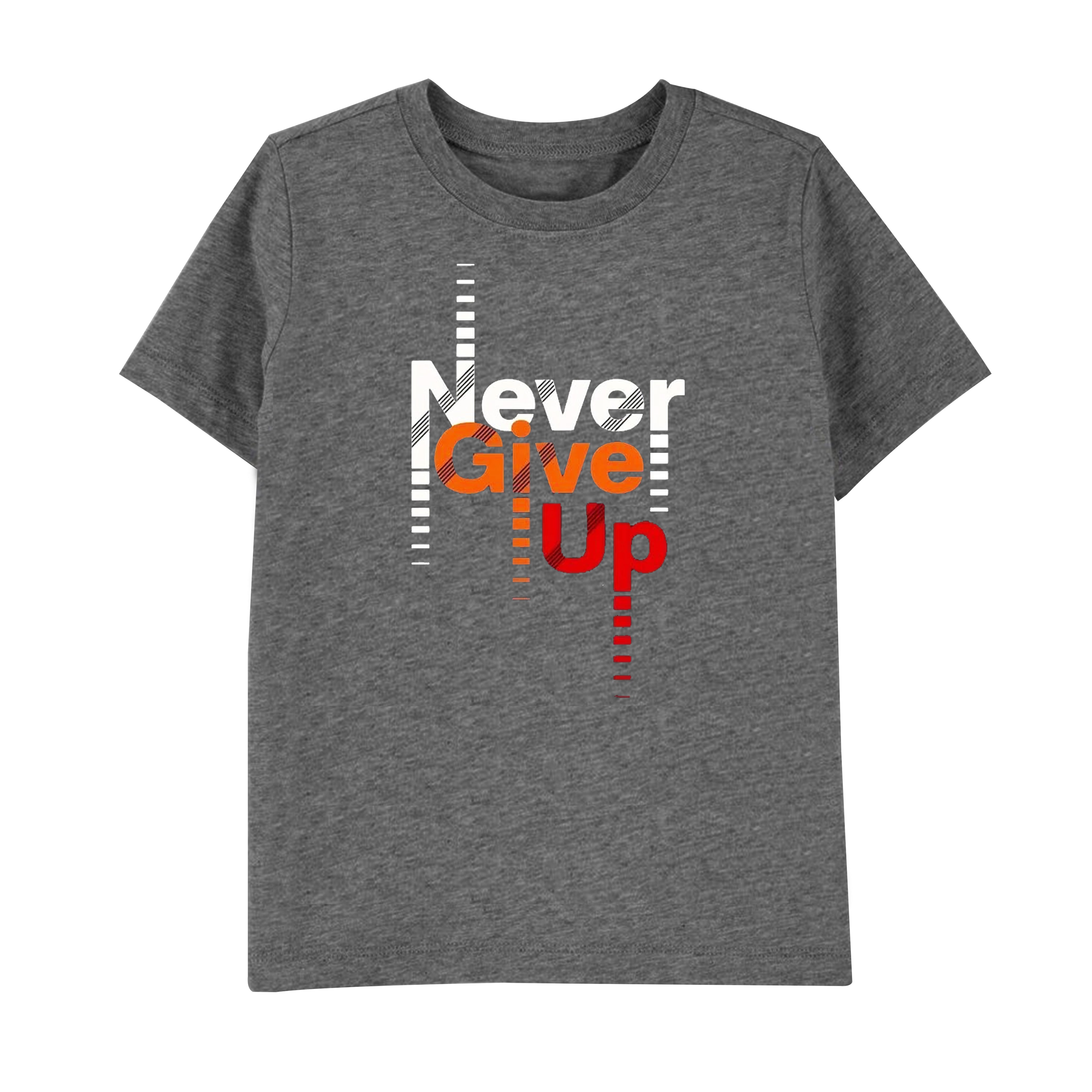 Never Give Up Gym Graphic T-Shirt 01