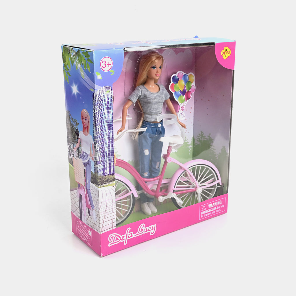 Defa Lucy Doll With Stylish Pink Bicycle (Copy)