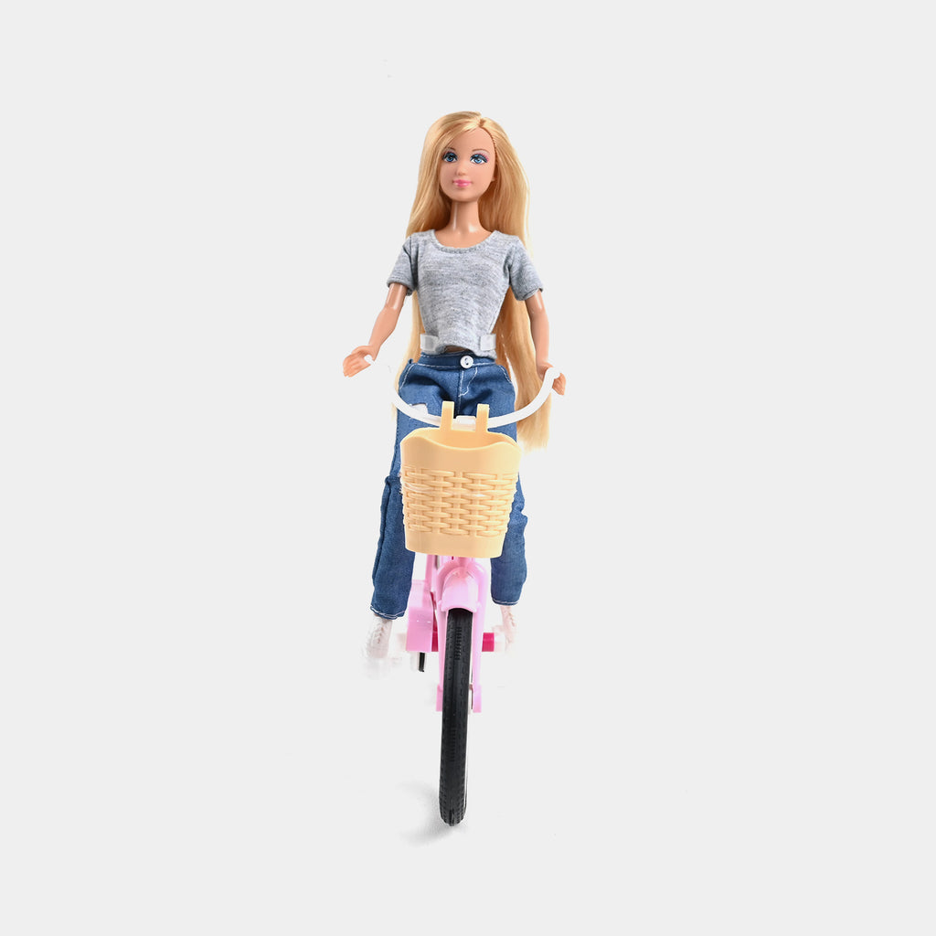 Defa Lucy Doll With Stylish Pink Bicycle (Copy)