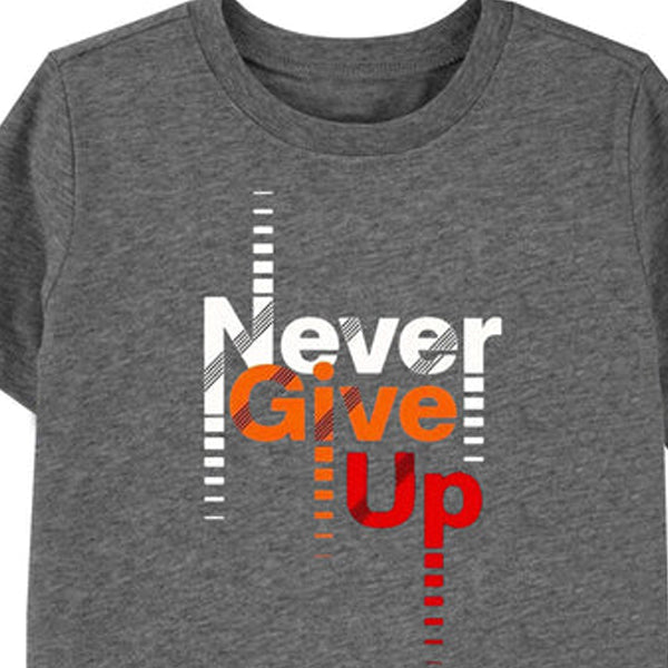 Never Give Up Gym Graphic T-Shirt 01